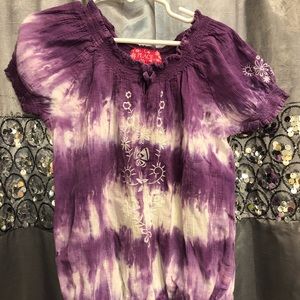 Children’s Place purple tie dye peasant top 7/8